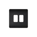 Forum Lighting CUL-42502 2 Gang Kinetic Switch Surround For Slim Grid Black