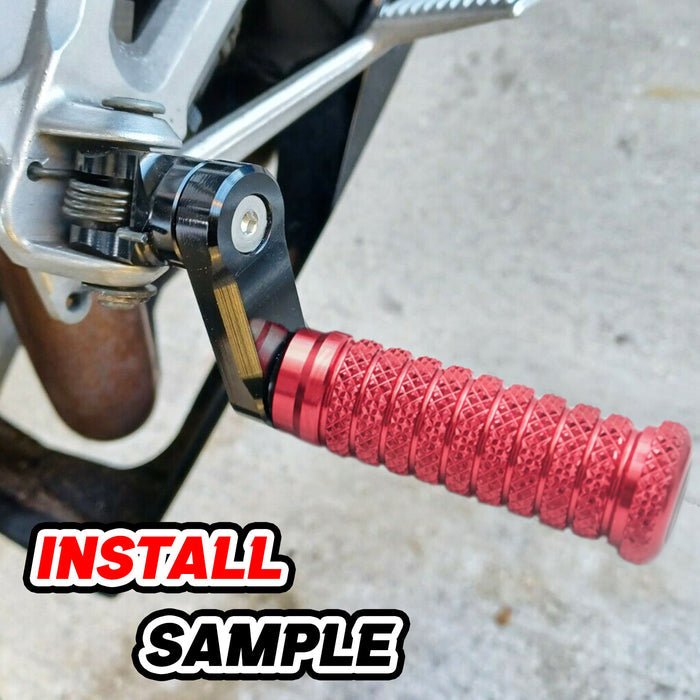 Front 40mm extension foot pegs for BMW F800S R1200S ST G650GS from MC Motoparts, with adjustable pole for motorcycle rider comfort.