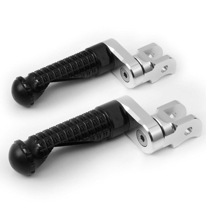 Black 25mm extension foot pegs for BMW F800S R1200 S ST G650GS, compatible with MC Motoparts lowering foot pegs.