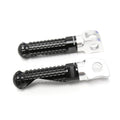 Black MC Motoparts standard front foot pegs for BMW F800S, R1200 S, ST, G650GS motorcycle, durable aluminum construction.