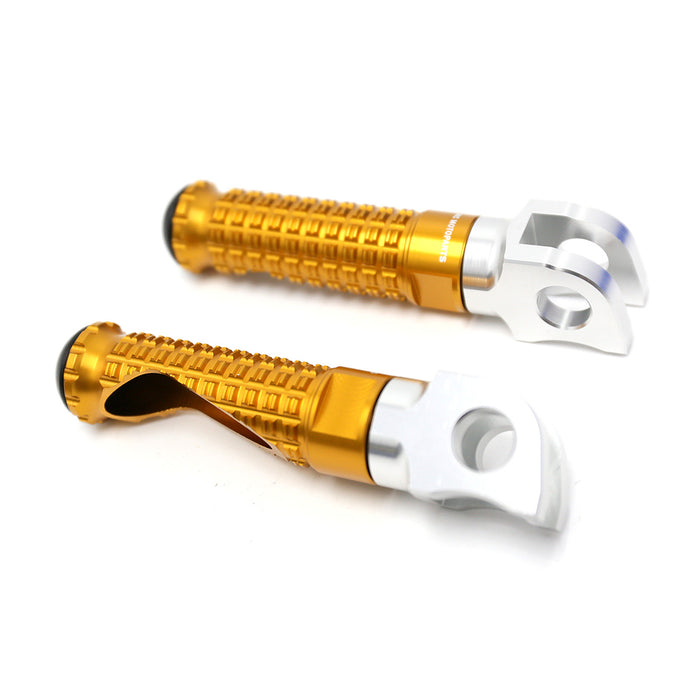 MC Motoparts standard foot pegs for BMW F800S, R1200 S, ST, G650GS motorcycle, featuring durable metal construction.