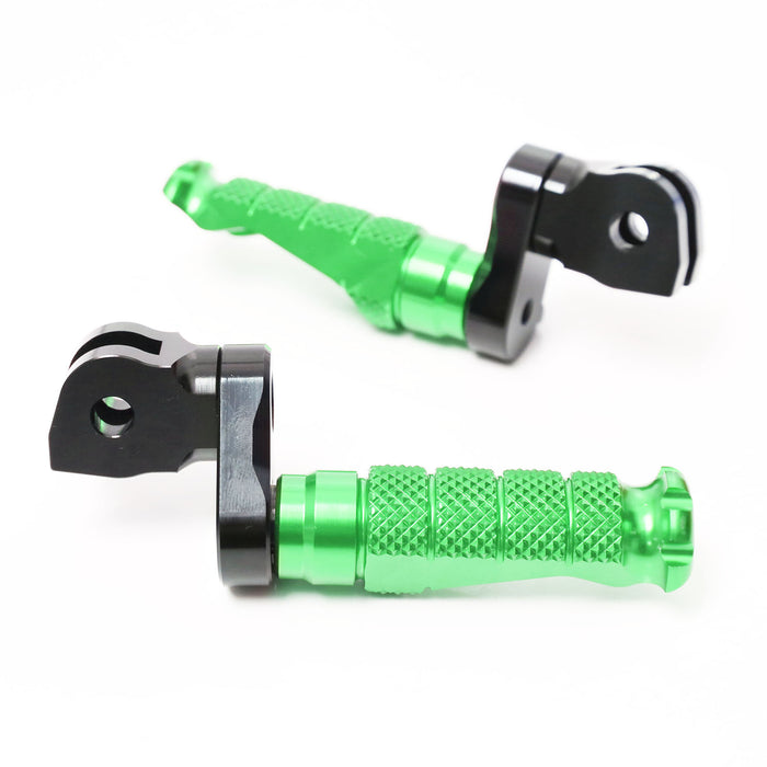 Front view of MC Motoparts 25mm adjustable extension foot pegs for BMW F800S R1200 S ST G650GS motorcycle
