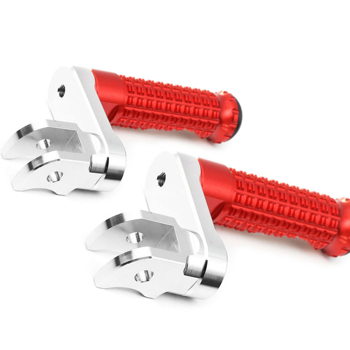 Front view of MC Motoparts 40mm extension foot pegs for CF MOTO M-PRO, showing the adjustable and rugged design.