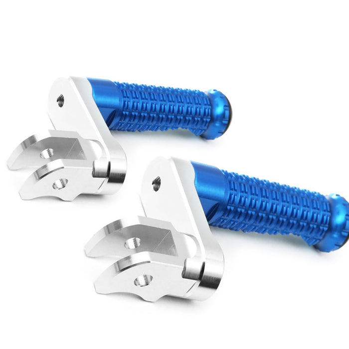 Front view of MC Motoparts 40mm extension foot pegs for CF MOTO M-PRO motorcycle, showing the adjustable design and sturdy metal build.