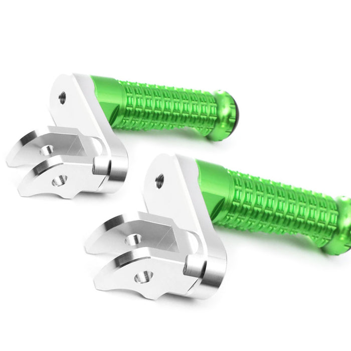 Front view of MC Motoparts 40mm extension foot pegs for CF MOTO M-PRO, showing adjustable design and rugged metal construction.