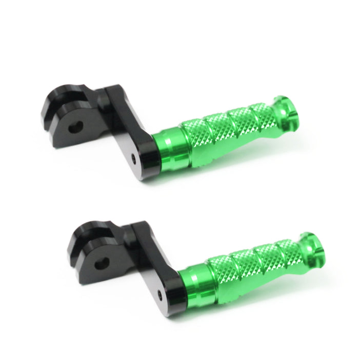 Front view of MC Motoparts adjustable 40mm extension foot pegs for CF MOTO R-FIGHT motorcycle, showing textured footrests.