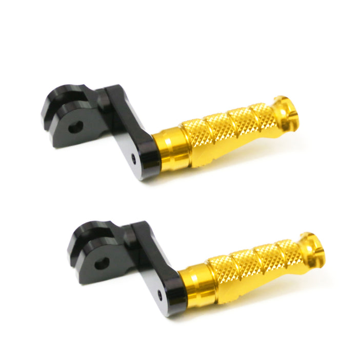 Front view of MC Motoparts 40mm extension foot pegs for CF MOTO R-FIGHT motorcycle, showing adjustable design and sturdy construction.