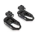 MC Motoparts 40mm extension foot pegs for Ducati DesertX, Multistrada V2 V4 S RS, with multi-step design, black finish.