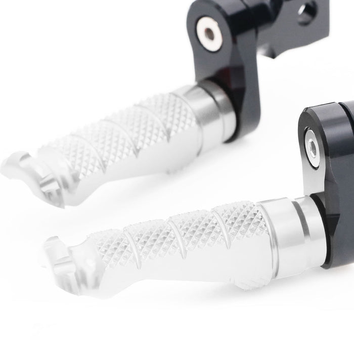 Fit Ducati Multistrada 1200 1000 RFIGHT 25mm Multi-step Front Silver Foot Pegs - MC Motoparts