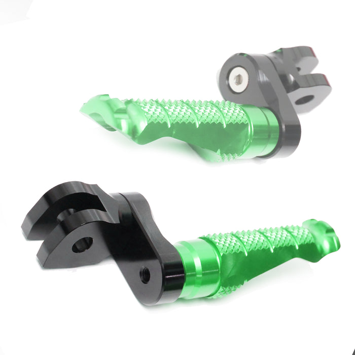 Front view of MC Motoparts 25mm adjustable foot pegs for Greenger G3S G3 2023-2024 electric motorcycle.
