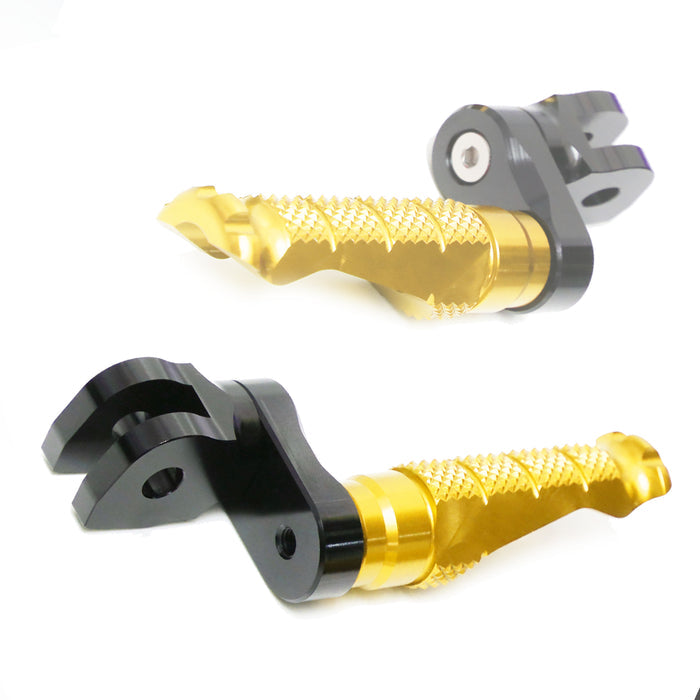Front view of MC Motoparts 25mm adjustable foot pegs for Greenger G3S G3 2023-2024 electric motorcycle, R-FIGHT model.