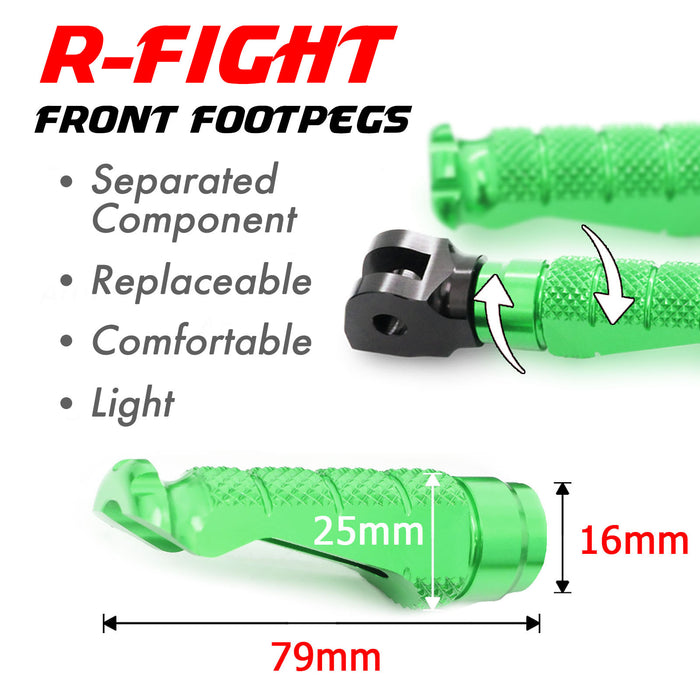 Front MC Motoparts standard foot pegs for Honda CB1000R, CB500X, CB600F motorcycle, shown from the front angle.