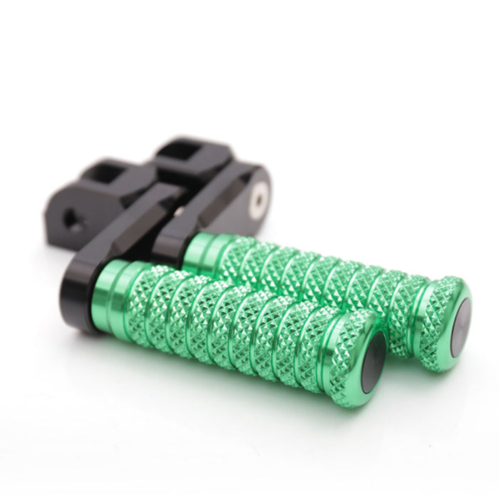 Front view of MC Motoparts 40mm extension foot pegs for Honda ST1300 VTR1000 Z125M, featuring adjustable poles and durable metal construction.
