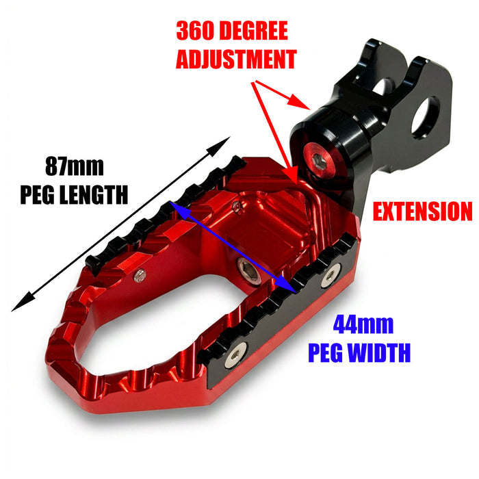 {Front}  Fits Kawasaki Vulcan 650 S Cafe EN650 TRC Touring 25mm Adjustable Foot Pegs