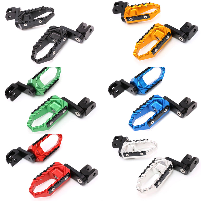 Black 40mm extension foot pegs for Moto Guzzi V9, V7, V100 TRC touring bikes by MC Motoparts, adjustable wide foot pegs.