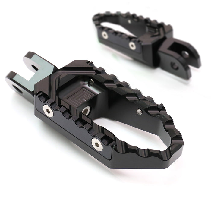 MC Motoparts touring wide foot pegs for Moto Guzzi V9, V7, V100, TRC models, featuring standard foot peg design in black finish.