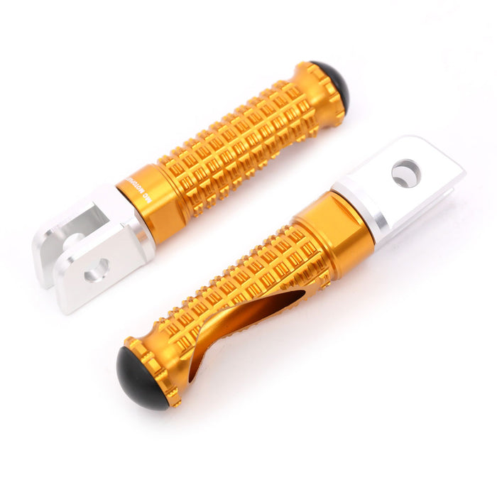 M-PRO standard foot pegs for Suzuki GSX-R 1000, 600, 750 motorcycle by MC Motoparts, featuring durable metal construction.