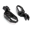 MC Motoparts 25mm extension foot pegs for Suzuki GSX-R 1000, 600, 750 touring motorcycle, shown in black with extended design
