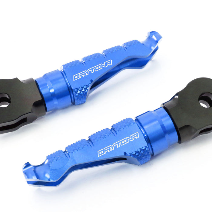 Triumph Daytona 675 R engraved front rider Blue Foot Pegs