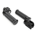 Black 25mm extension foot pegs for Triumph Scrambler 1200 and Trident 660, mounted on MC Motoparts lowering pole.