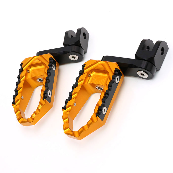 MC Motoparts touring 40mm extension foot pegs for Tuono 125, 660, 1000 V4R, TRC, with adjustable wide design
