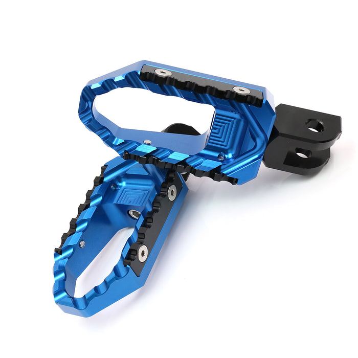 MC Motoparts touring wide foot pegs for Tuono 125, 660, 1000 V4R V4R TRC motorcycle with sturdy, standard foot peg design.