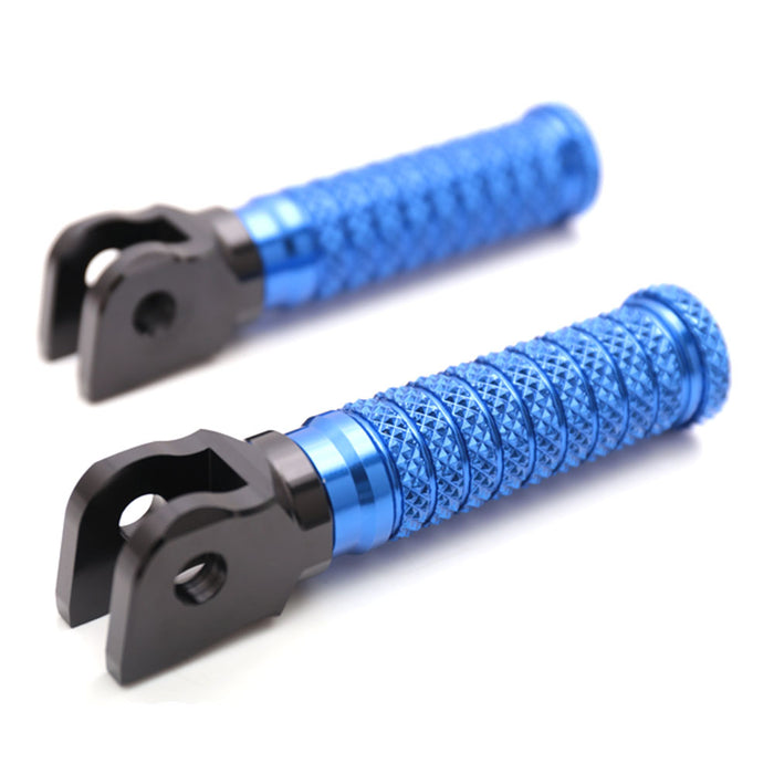 Front view of MC Motoparts standard pole foot pegs for Yamaha BT1100 TDM900 XJR1300 motorcycle, showcasing durable metal construction.