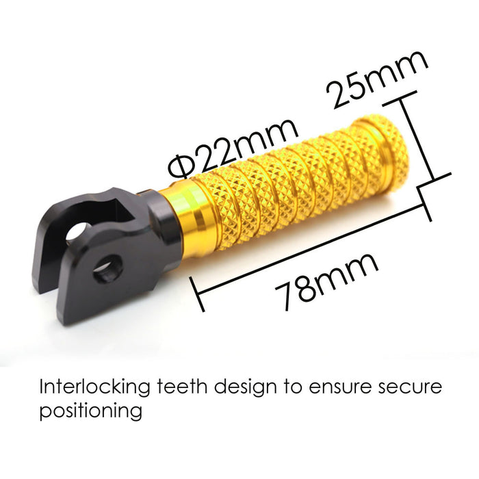 Front view of MC Motoparts standard pole foot pegs for Yamaha BT1100, TDM900, XJR1300 motorcycle, showing metal peg with textured surface