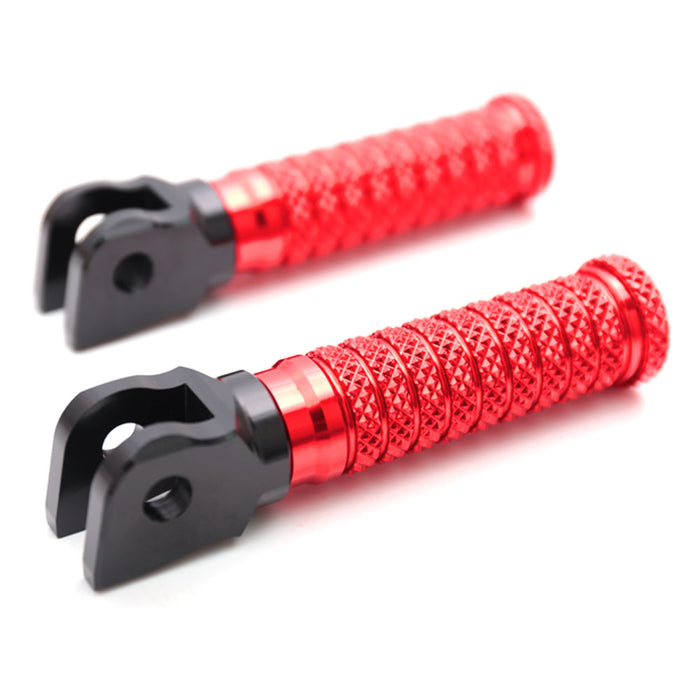 Front standard pole foot pegs for Yamaha BT1100 TDM900 XJR1300 by MC Motoparts, shown installed on motorcycle.