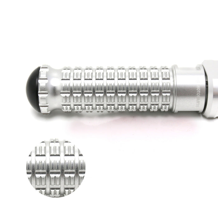 MC Motoparts standard foot pegs for Yamaha TDM900, XJR1300, XJ6 motorcycle, showing detailed metal construction and mounting points.