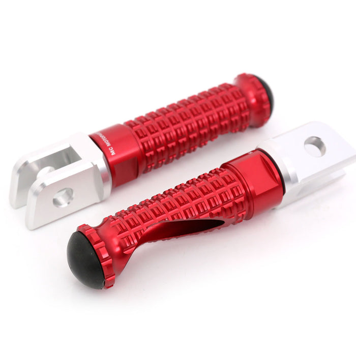 MC Motoparts standard foot pegs for Yamaha TDM900, XJR1300, XJ6 motorcycles, featuring durable metal construction and mounting hardware.
