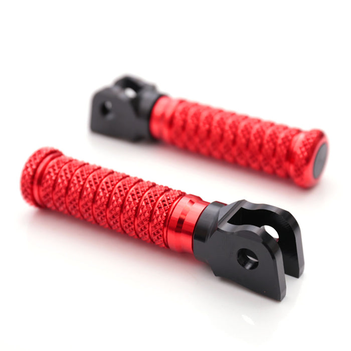 Front standard pole foot pegs for Yamaha YZF R1, R3, R6, R25, and R125 motorcycle by MC Motoparts, shown from the side.