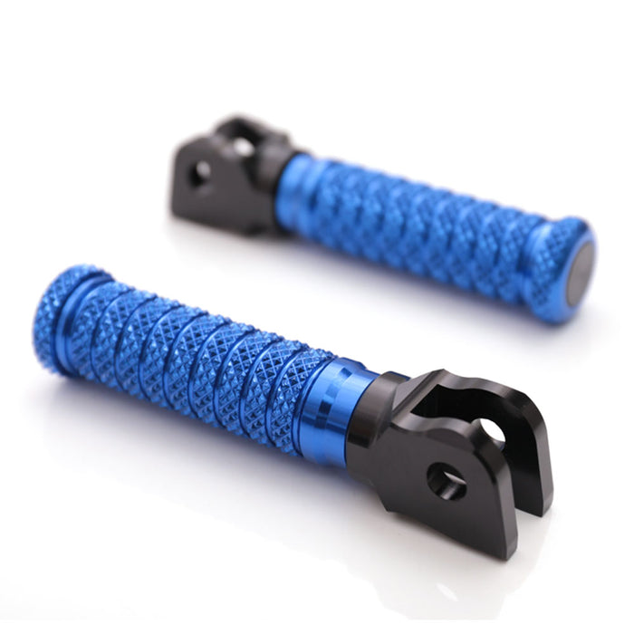 Front standard pole foot pegs for Yamaha YZF R1, R3, R6, R25, and R125 motorcycle by MC Motoparts, shown in a close-up image