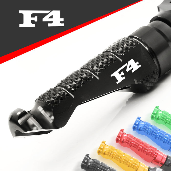 MV Agusta F4 1000 engraved front rider Black Foot Pegs