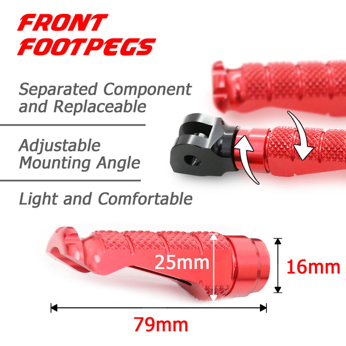 Triumph Scrambler engraved front rider Red Foot Pegs