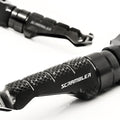 Fit Triumph Scrambler Engraved Logo R-FIGHT Front Black Foot Pegs - MC Motoparts