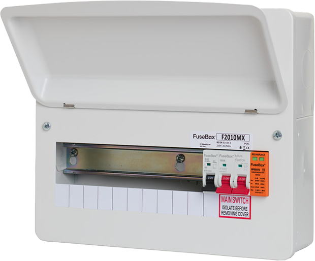 Fusebox 10-way Surge Protected Consumer Unit w/ Main Switch & 8 RCBOs