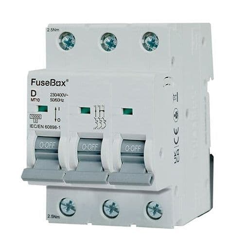Fusebox MT10D403 3 Phase, MCB, Triple Pole 40A 10kA,Curve D