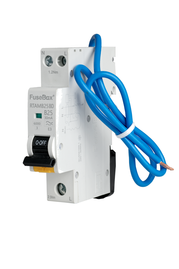 Fusebox RTAMB06BD Bi-Directional MINI 6A B RCBO 1P+N (sw) 30mA 6kA (Replacement of RTAMB06)