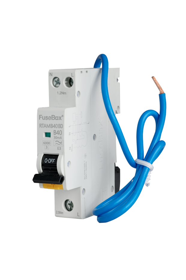 Fusebox RTAMB40BD Bi-Directional MINI 40A B RCBO 1P+N (sw) 30mA 6kA (Replacement of RTAMB40)