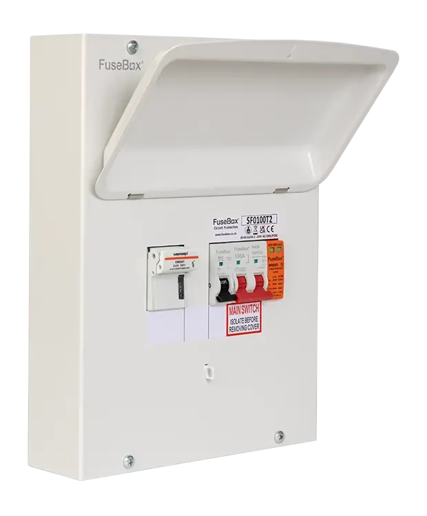 Fusebox SF0100T2 100A Switchfuse, T2 SPD Supplied w/ 3 Fuses (63A/80A & 100A)