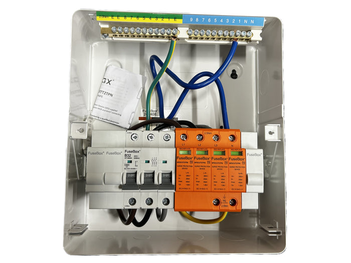 Fusebox SPDKITT2TPNE Three Phase T2 SPD 3P+NPE in Metal Enclosure