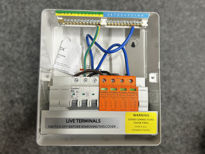 Fusebox SPDKITT2TPNE Three Phase T2 SPD 3P+NPE in Metal Enclosure