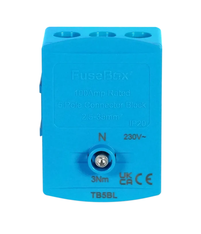 Fusebox TB5BL BLUE 100A TERMINAL BLOCK 5P IP20