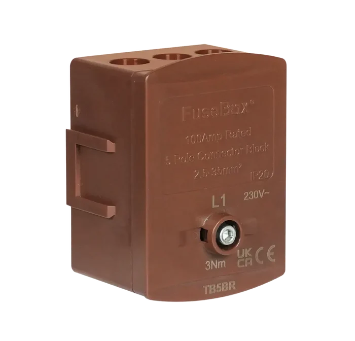 Fusebox TB5BR BROWN 100A TERMINAL BLOCK 5P IP20