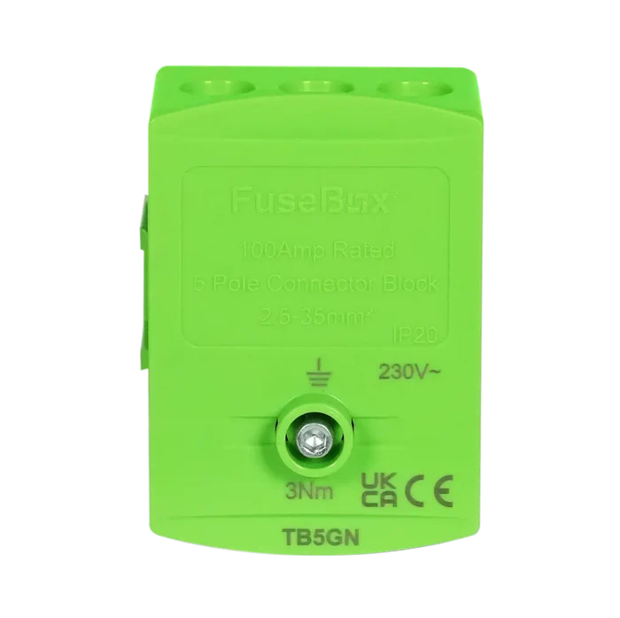 Fusebox TB5GN GREEN 100A TERMINAL BLOCK 5P IP20