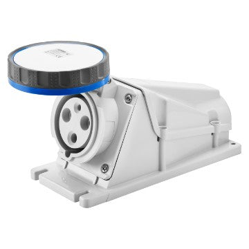 Gewiss GW63522 90°, 63A, 2P+E Angled Surface Mounting Socket 6H Outlet 200-250V