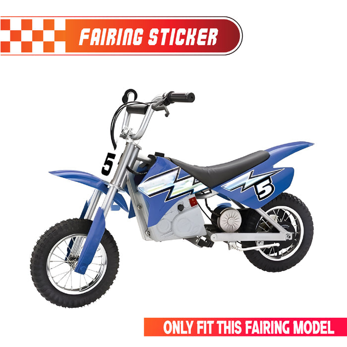 Graphic Kit Decals Fairing Sticker Custom Number For Razor MX350 MX400 - C009 Blue Pixel Burst - MC Motoparts