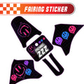 Graphic kit decals for Razor MX350 MX400, custom number fairing sticker with dissolve smiley face by StickerBao.