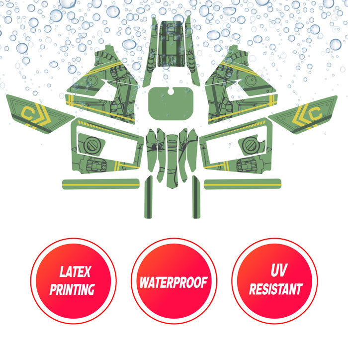 Graphic Kit Decals Fairing Sticker Custom Number For Razor MX350 MX400 (2021 or beyond) - LH015 Green Robot - MC Motoparts